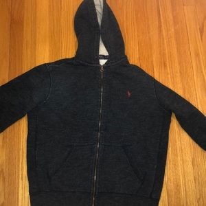 Blue Full Zip Polo Hoodie